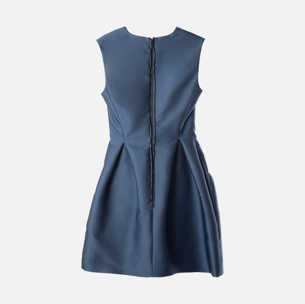 Lanvin Blue Poly Blend V-Neck Dress