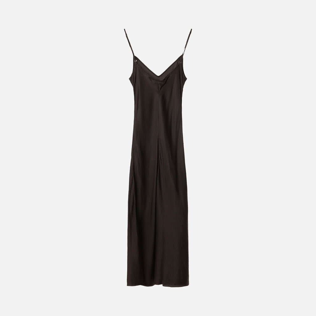 Organic John Patrick Black Cupro Satin Slip Dress
