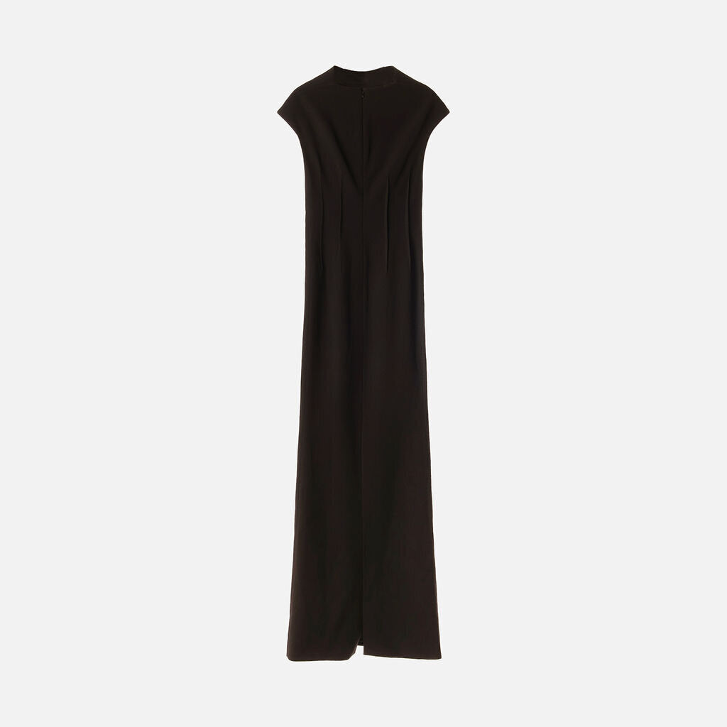 Jil Sander Black Acetate & Poly Sleeveless Maxi Dress