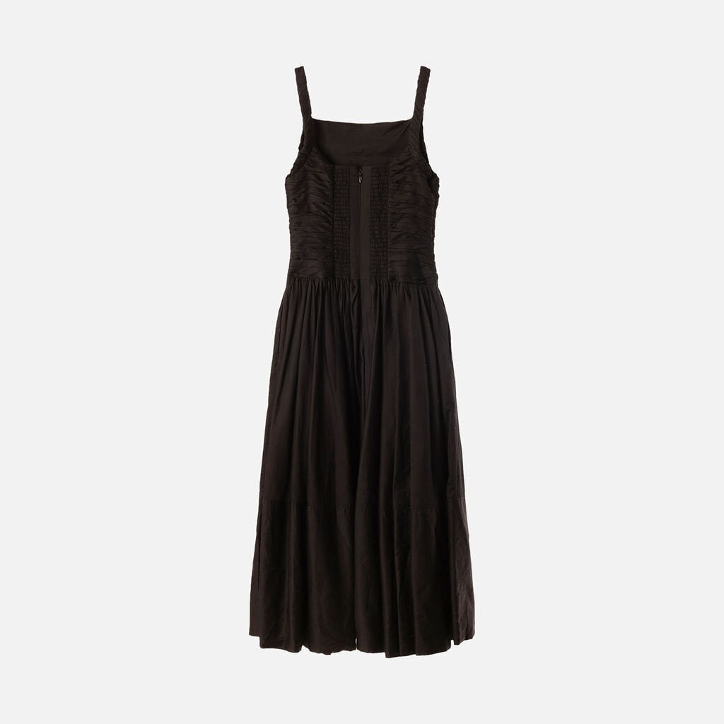 Aje Black Pleated Bubble Midi Dress