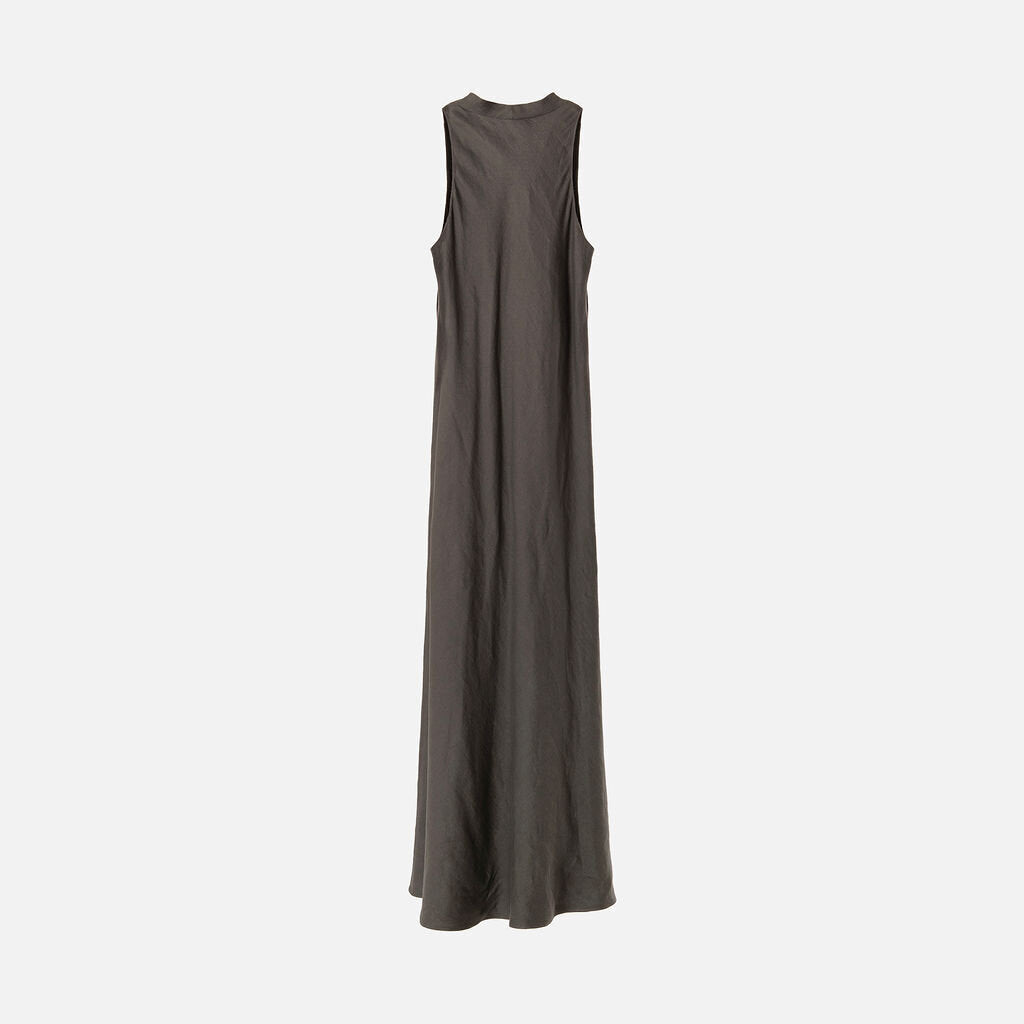 Peter Cohen Grey Linen & Viscose Maxi Dress