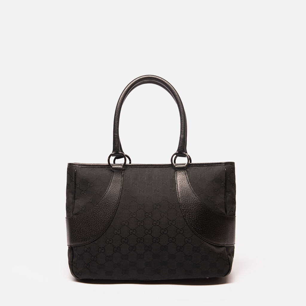 Gucci Black Canvas Zip Tote