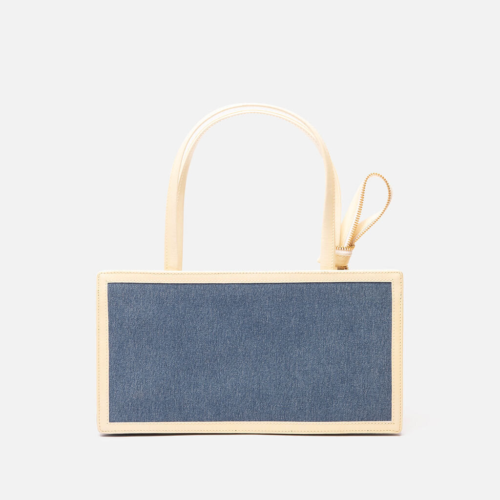 Christian Dior Cream Denim "Diorella" Bag