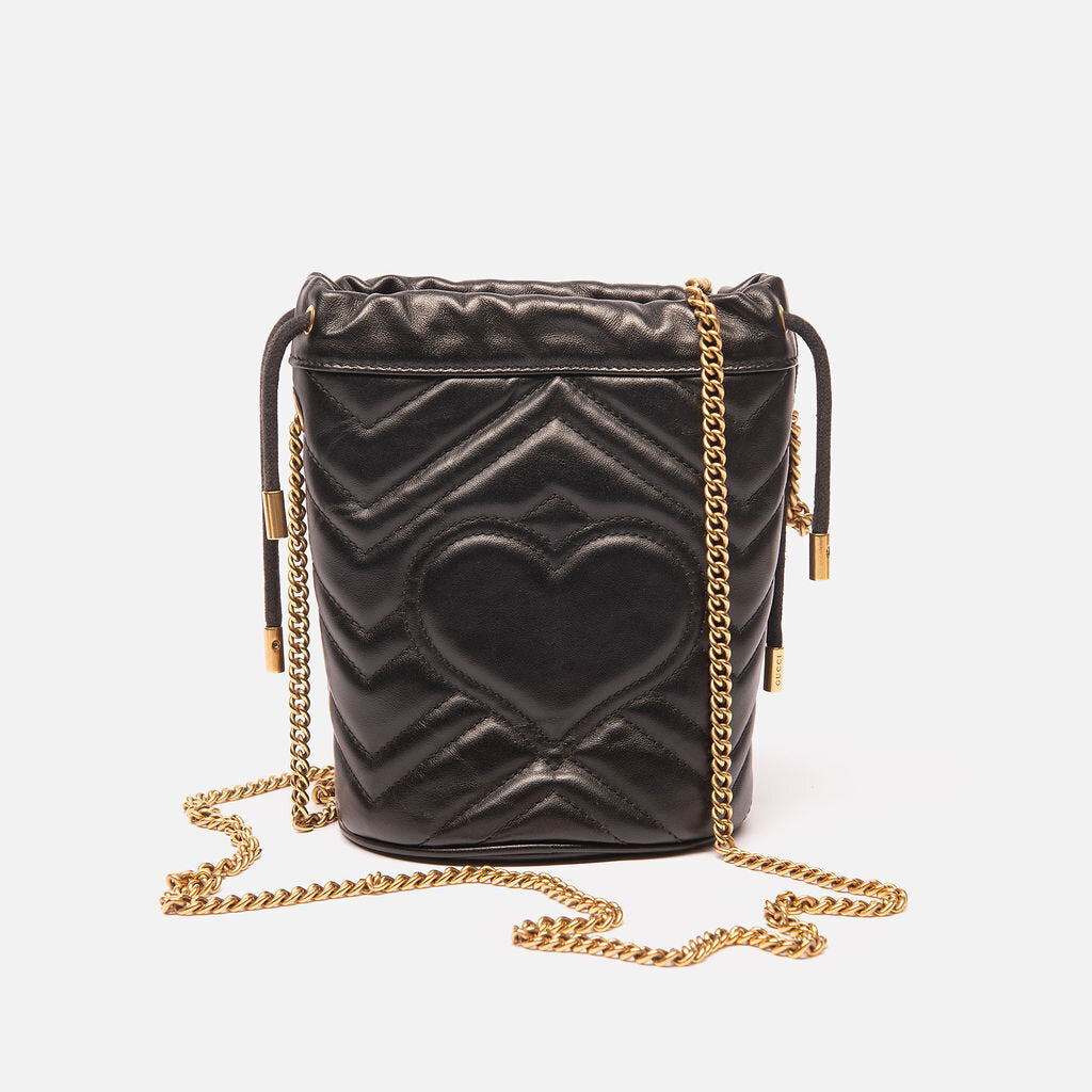 Gucci Marmont Black Bucket Crossbody