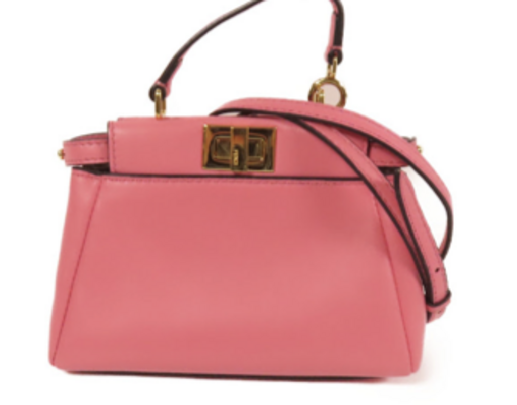 Pink Leather Micro Peekaboo Bag