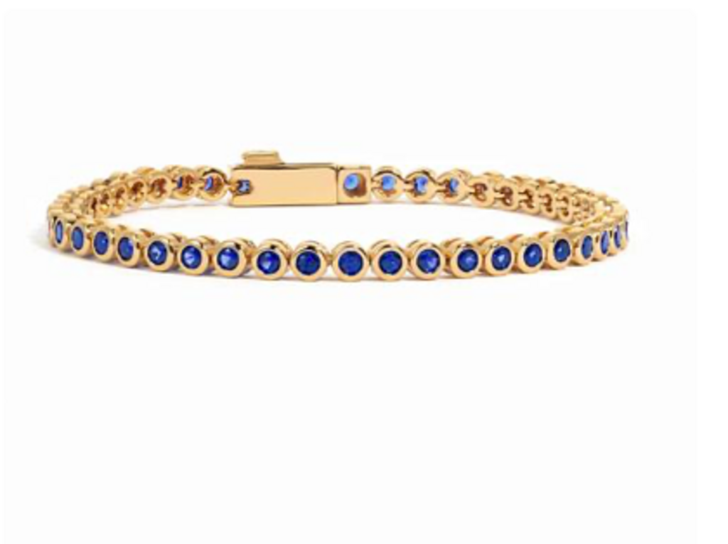 SAPPHIRE BEZEL TENNIS BRACELET YG