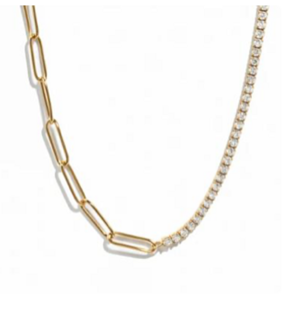 TENNIS AND PAPERCLIP NECKLACE YG