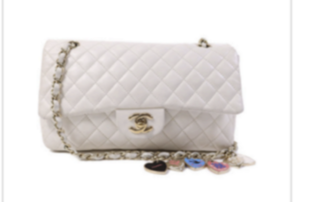 White Valentine Charm Flap Bag