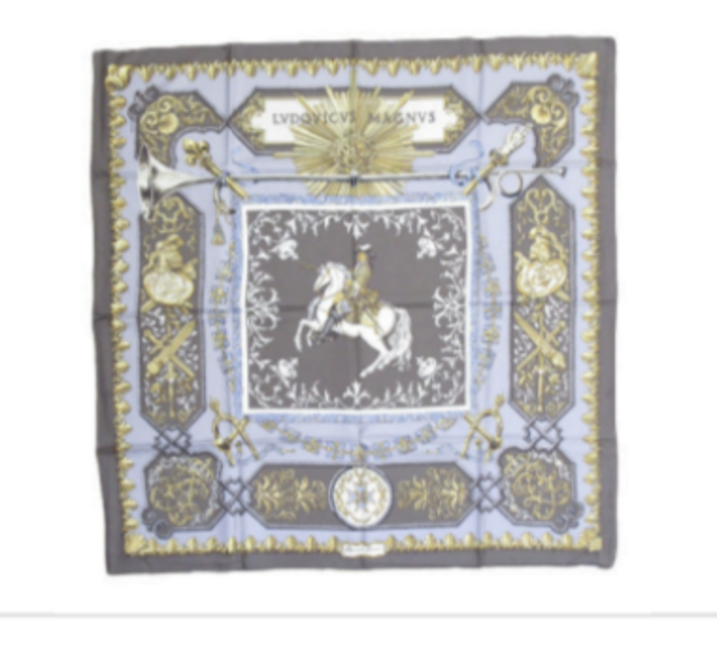Blue & Gray Silk Scarf