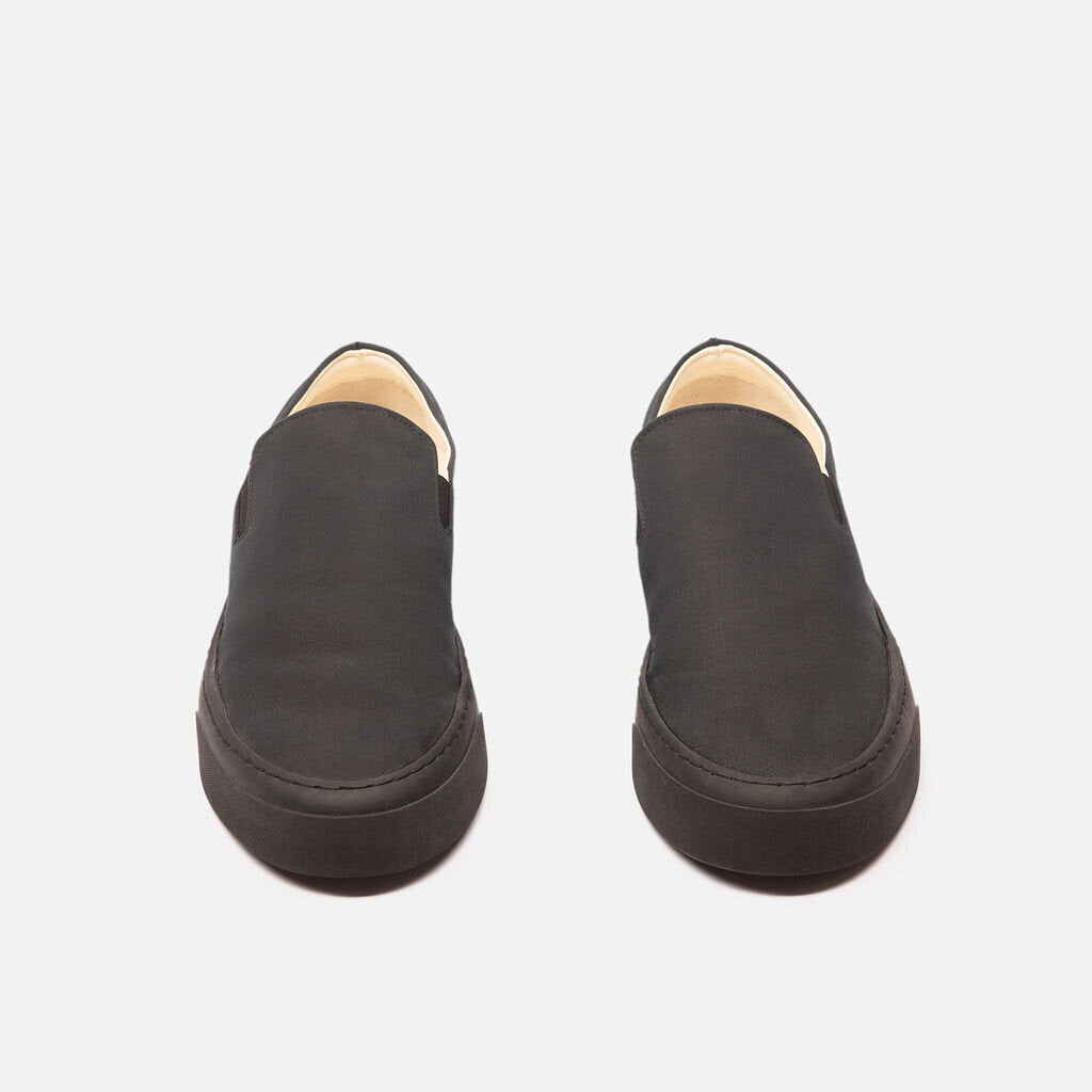 The Row Black Suede Slip On Shoe