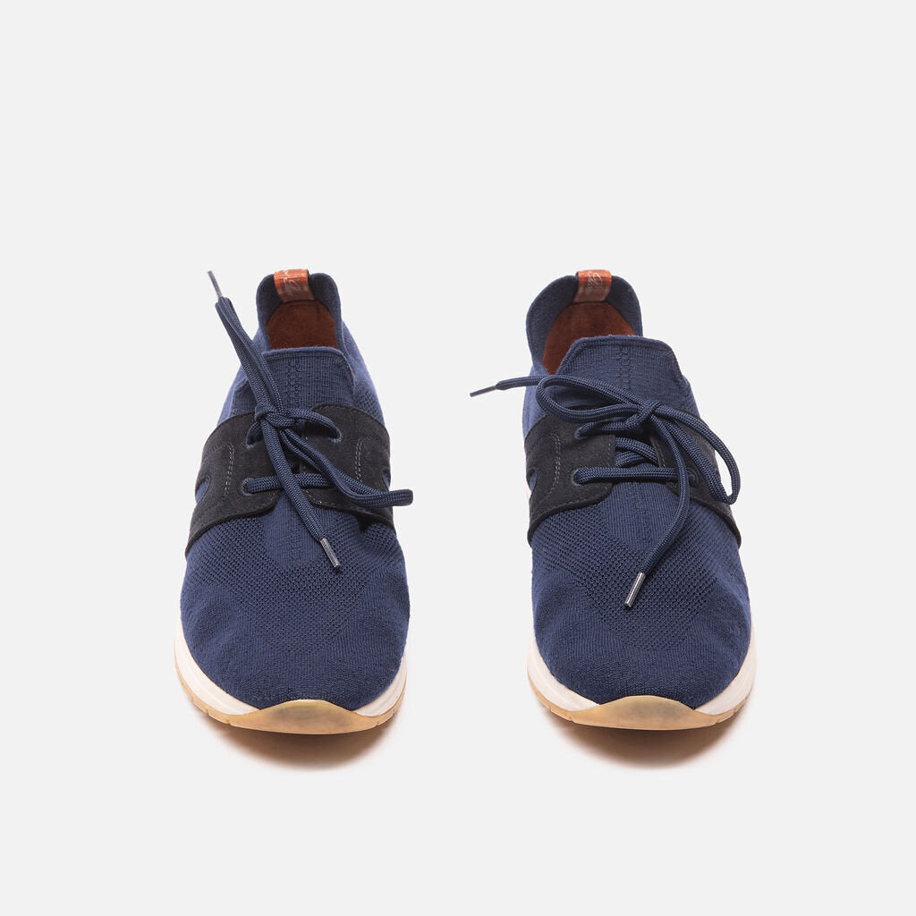 Loro Piana Navy Wool Flexy Walk Sneakers