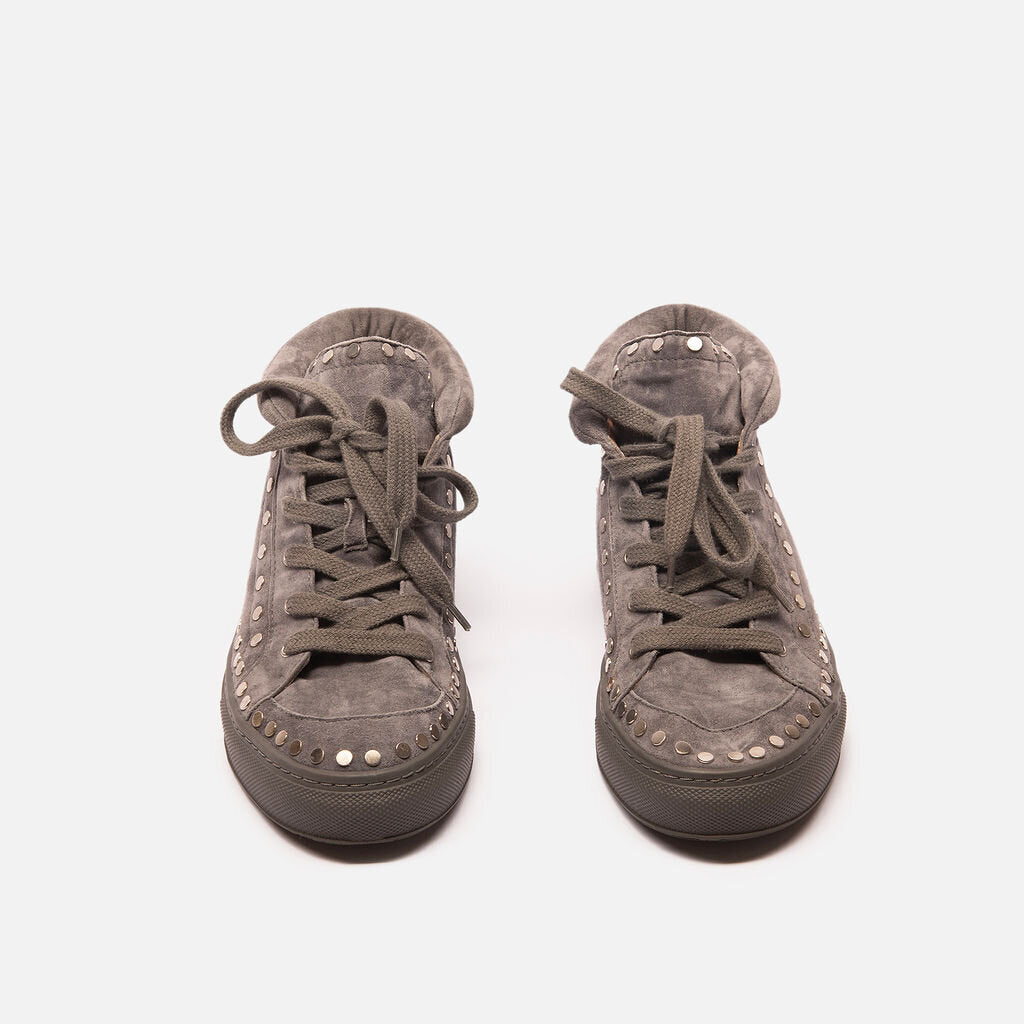 Laurence Dacade Gray Suede Studded Sneaker