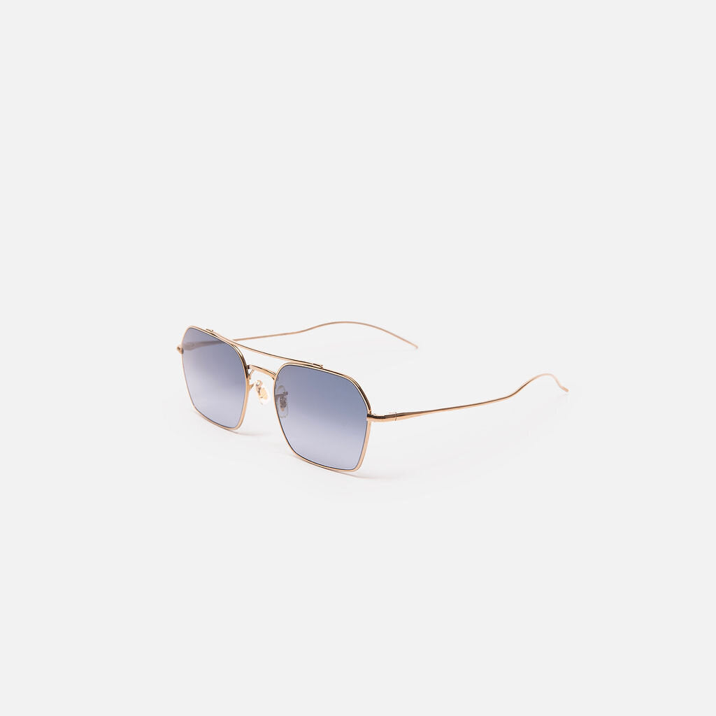 Oliver Peoples Blue Gradient Lens Wire Sunglasses