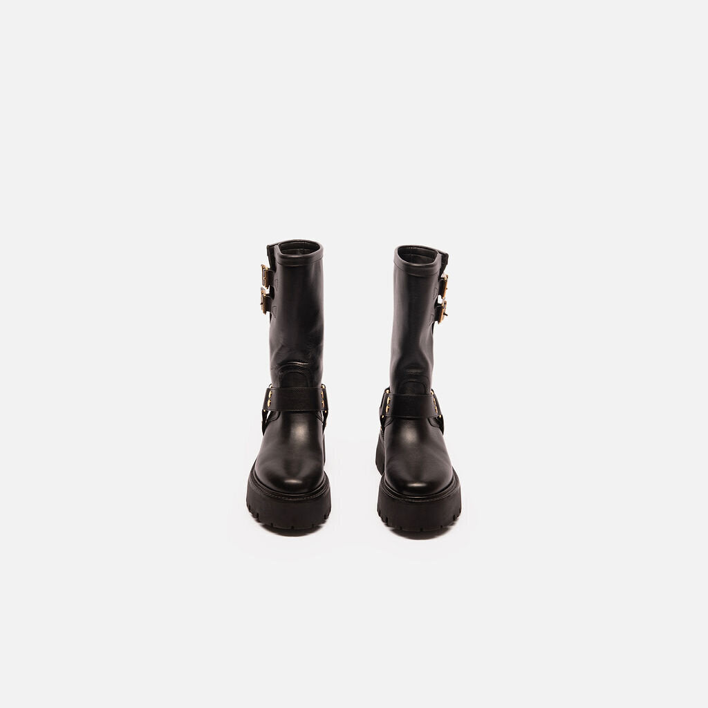 Celine Black Leather Biker Boot