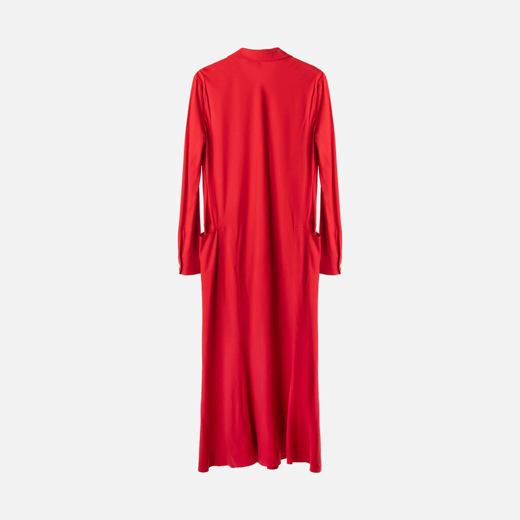 The Row Red Silk Dress
