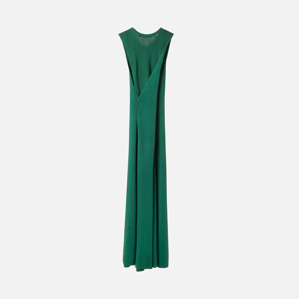 Proenza Schouler Green Viscose & Poly Knit Safety Pin Maxi