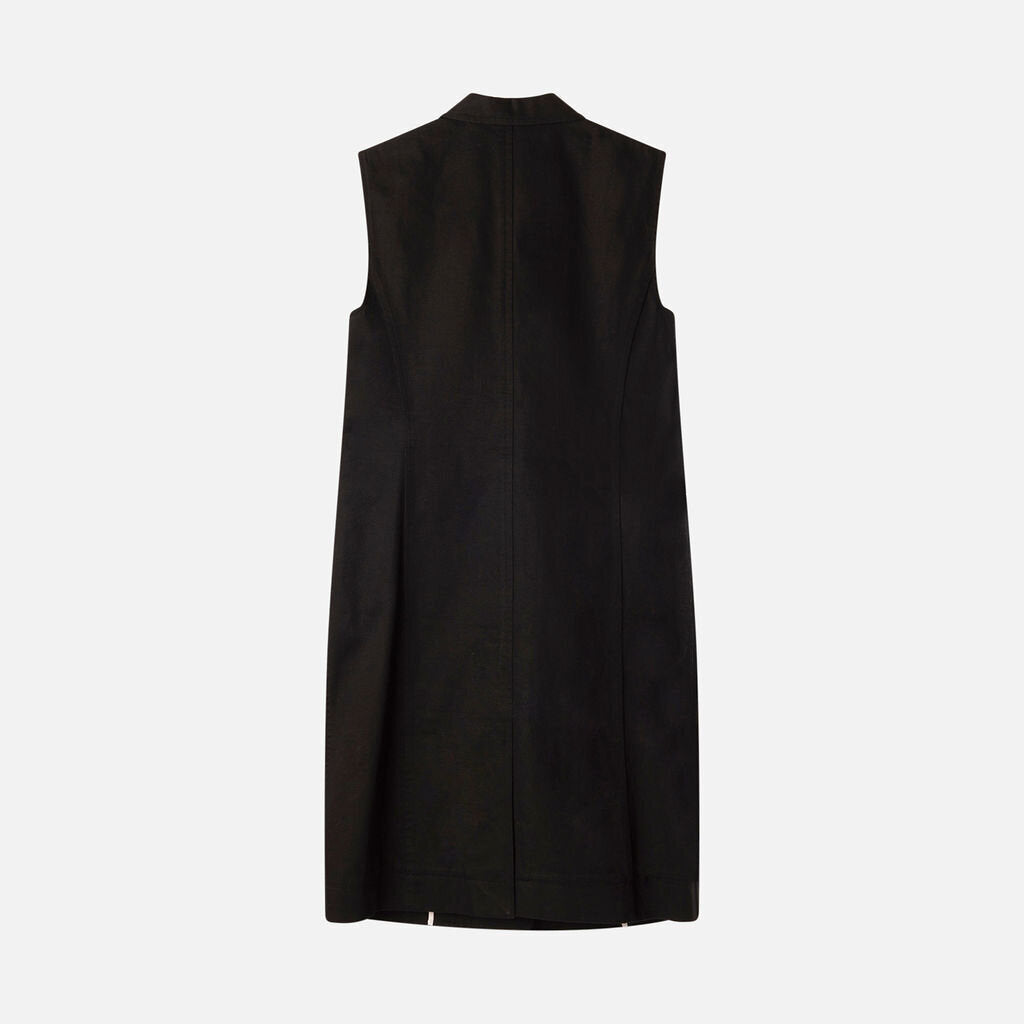 Celine Black Denim Button Front Dress