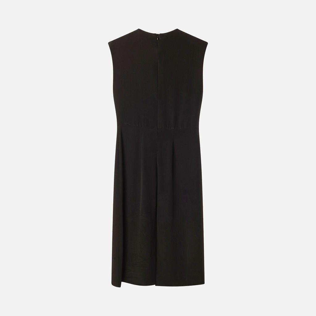 Partow Black Satin Sleeveless Dress