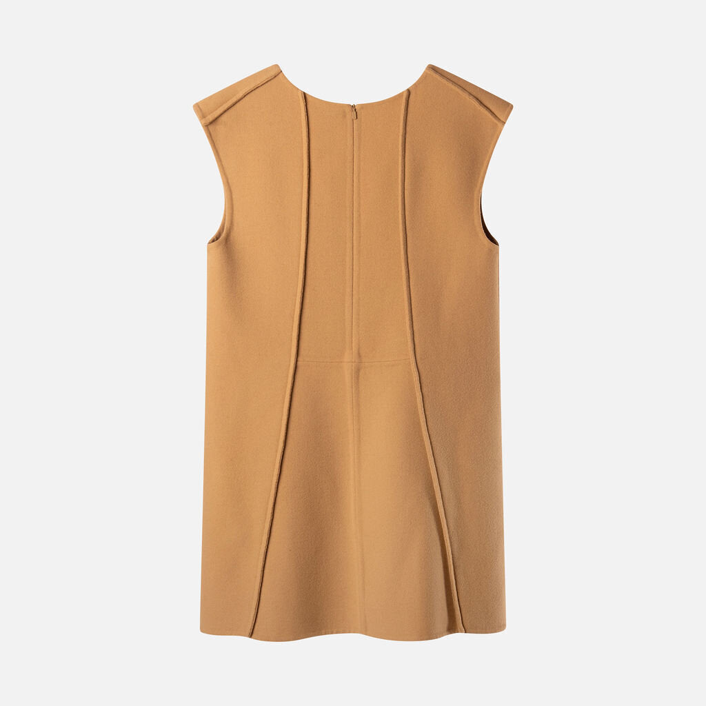 Chloe Brown Wool Sleeveless Mini Dress
