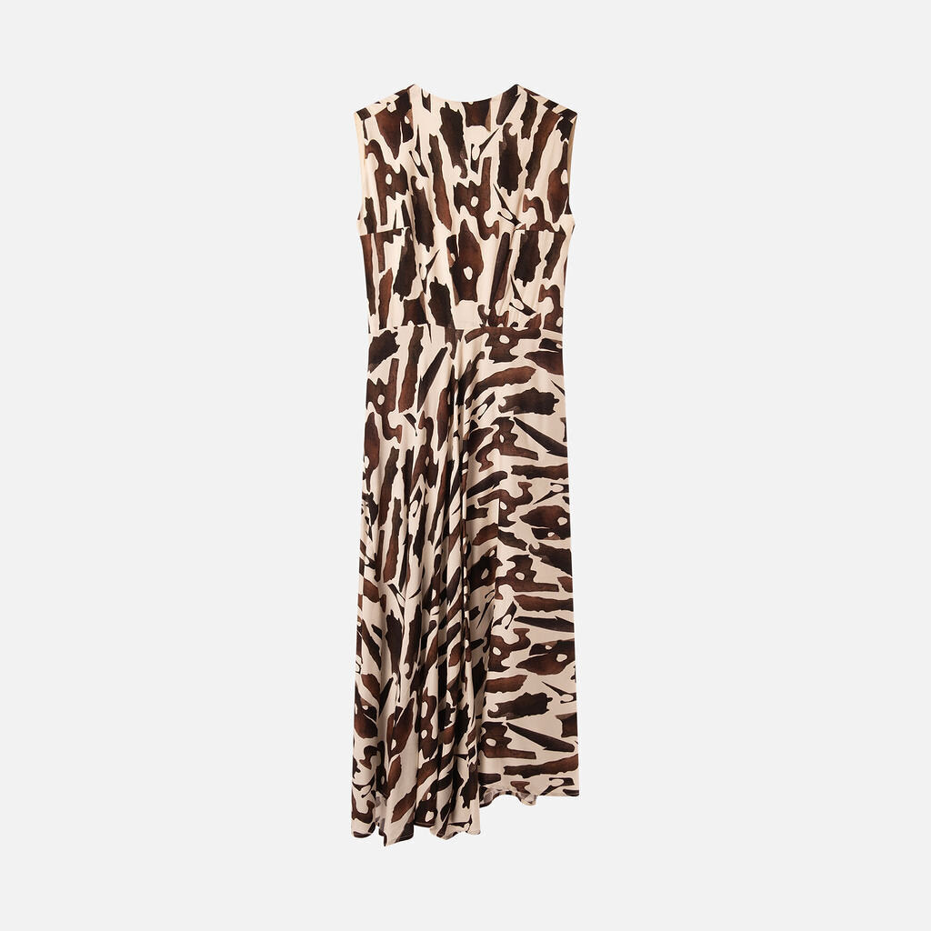 Maria Cornejo Brown & White Print Dress