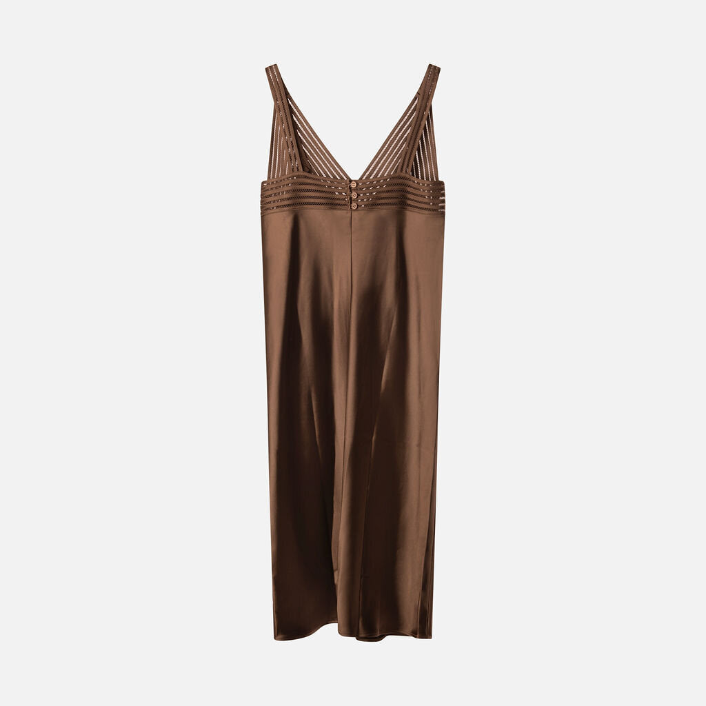 Cos Brown Poly Satin Dress