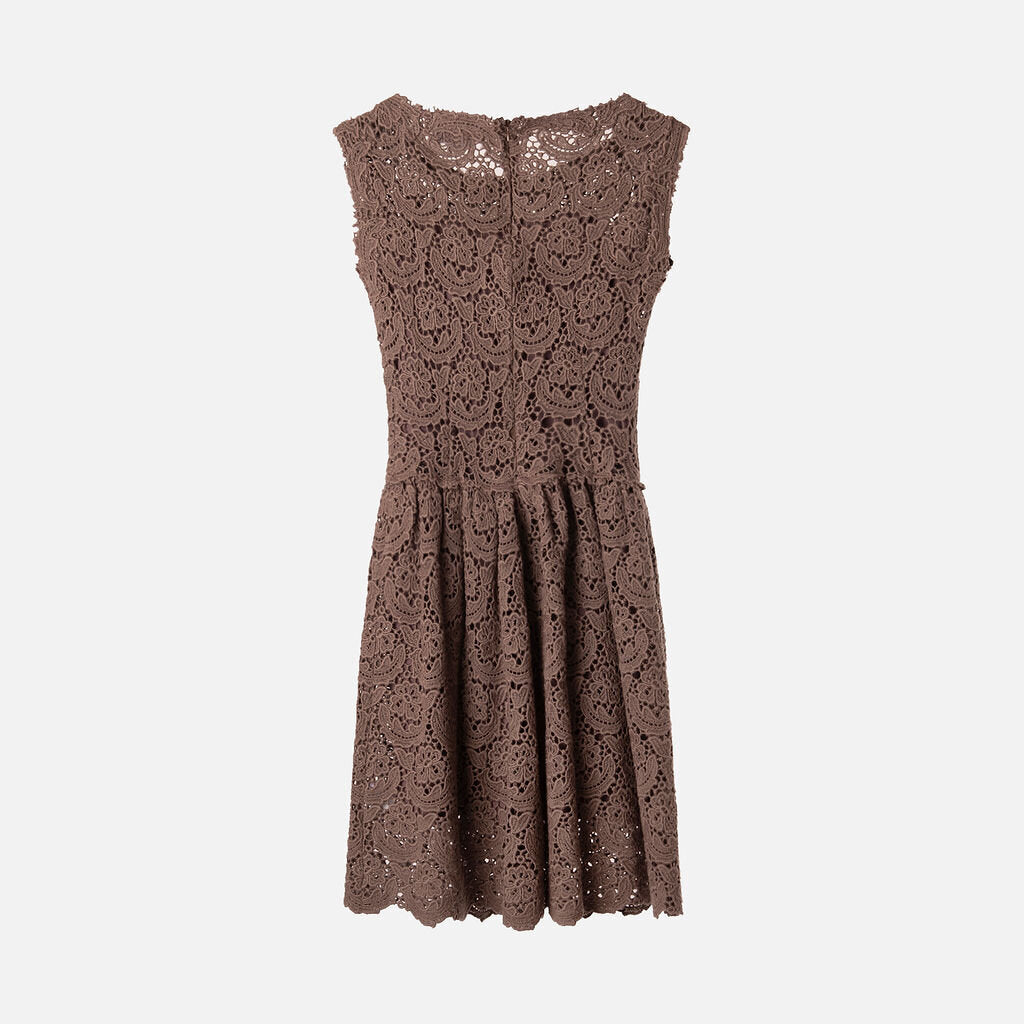 Luisa Beccaria Purple Acrylic Lace Dress