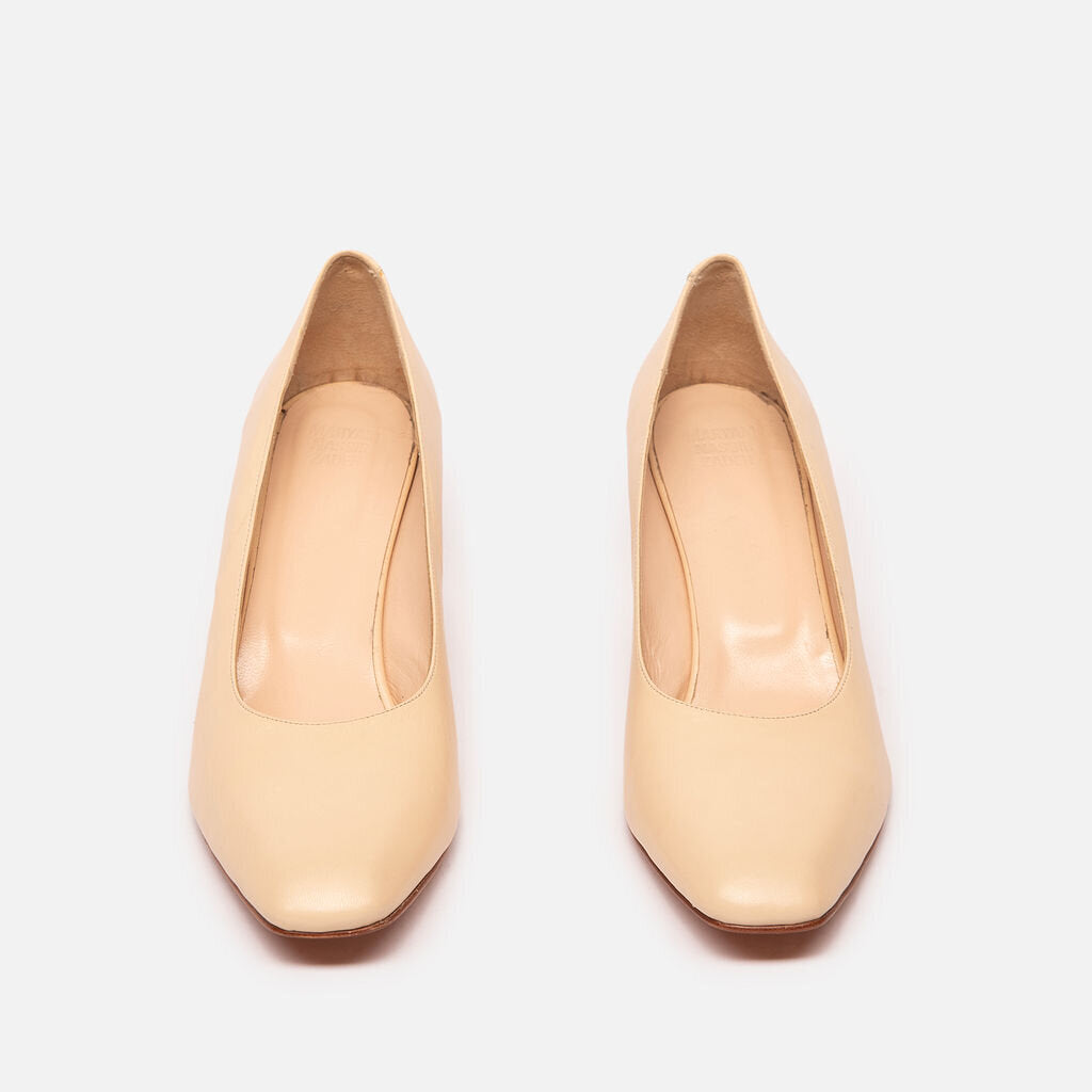 Maryam Nassir Zadeh Cream Block Heel Pumps