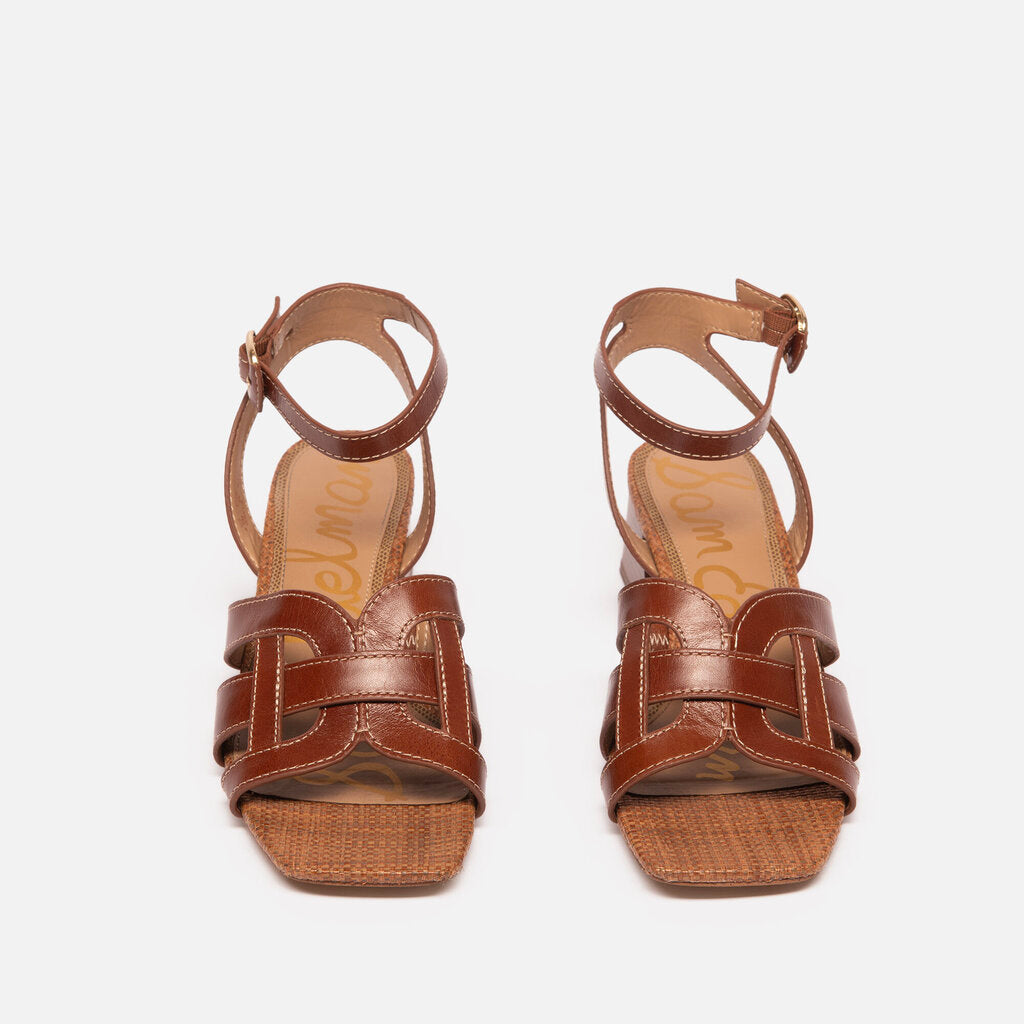 Sam Edelman Brown Leather Block Heel Sandals (8.5)