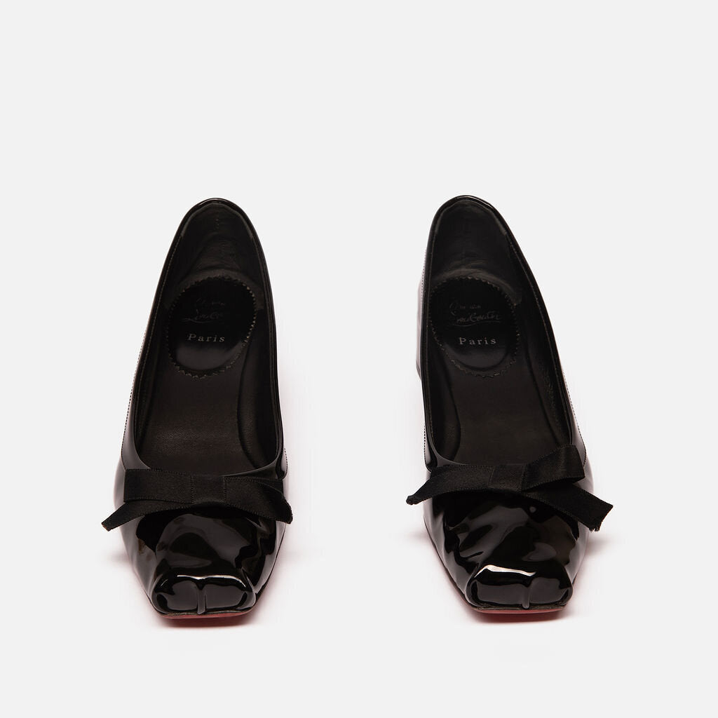 Christian Louboutin Black Patent Leather Ballet Flats