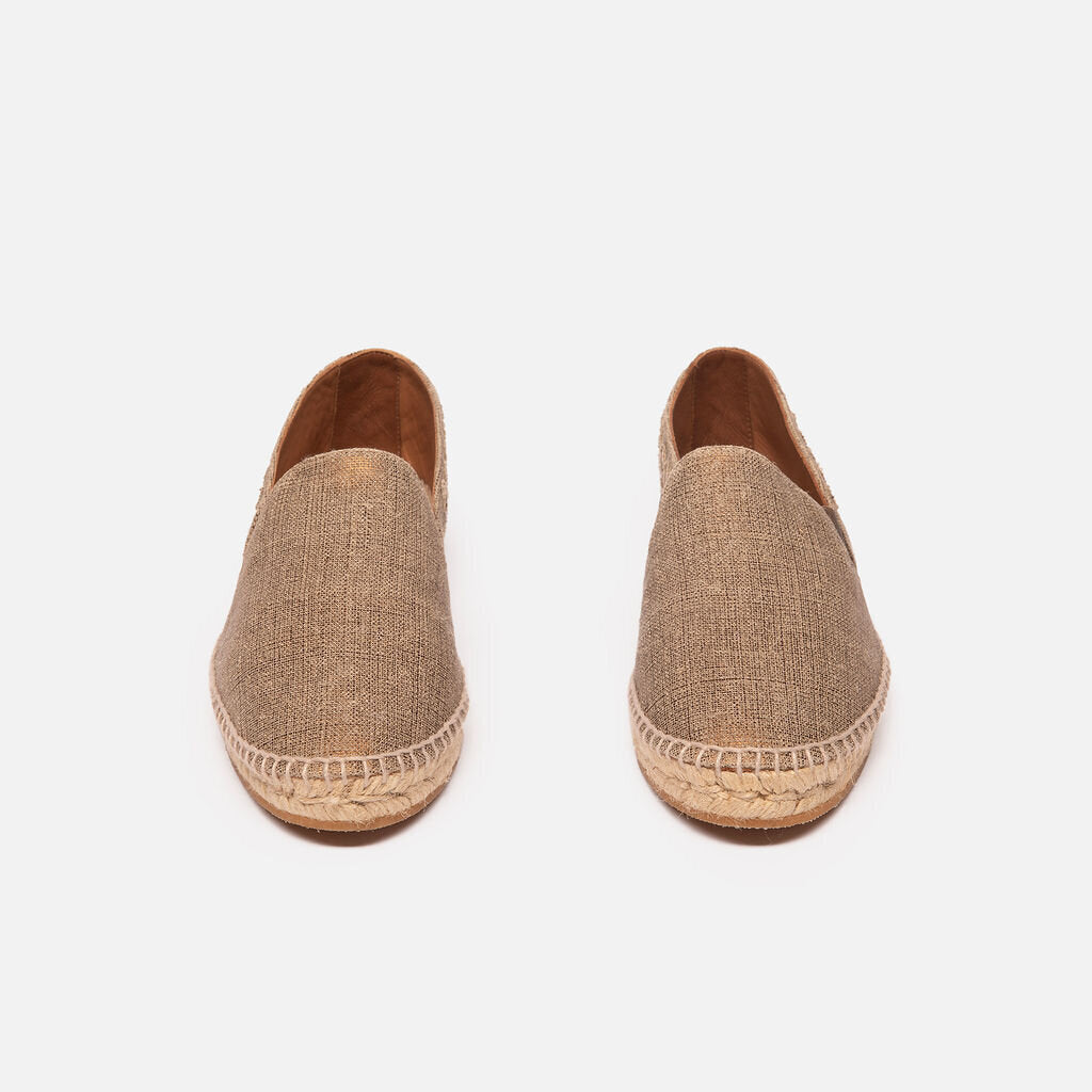 Bottega Veneta Taupe Shiny Canvas Espadrilles