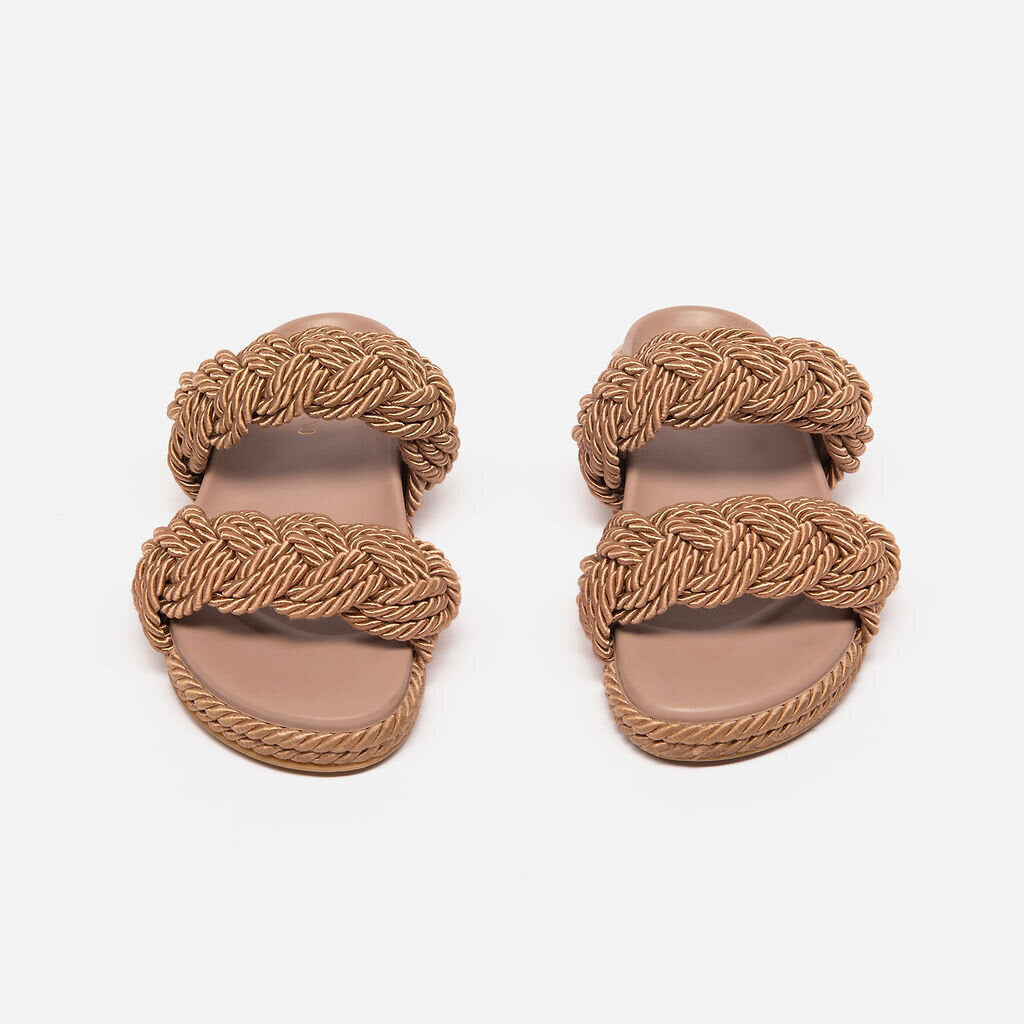 Valentino Nude Rope Rockslide Slide Sandals
