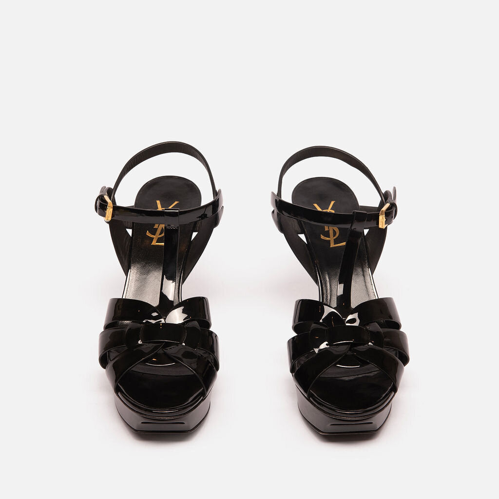 Saint Laurent Black Patent Tribute Heel