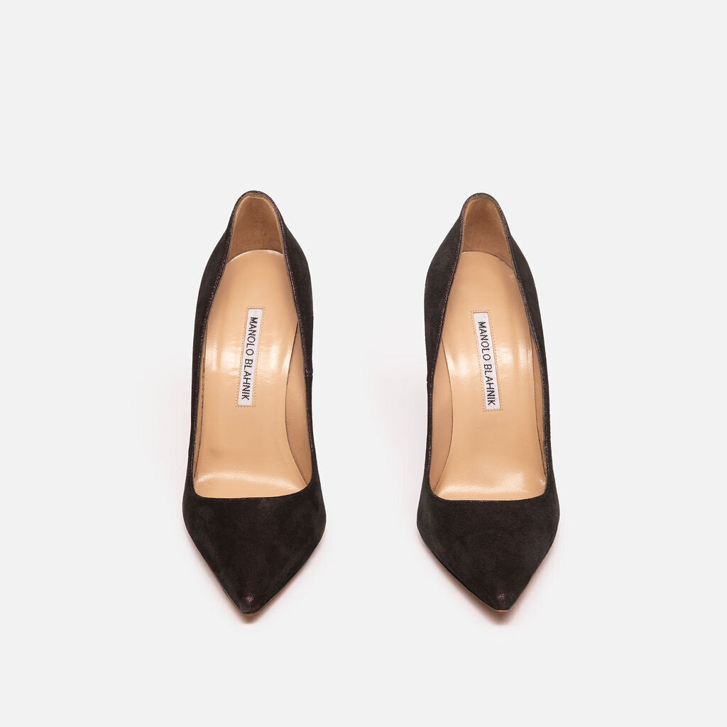 Manolo Blahnik Purple & Black Shimmer Pump