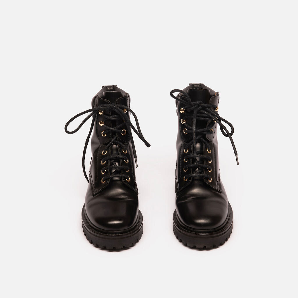 Isabel Marant Black Leather Lace Up Boot