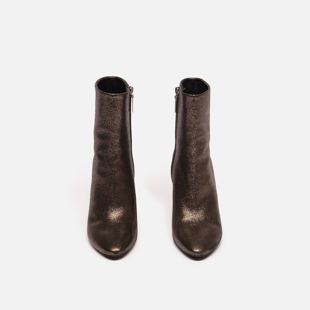 Saint Laurent Bronze Metallic Heeled Boots