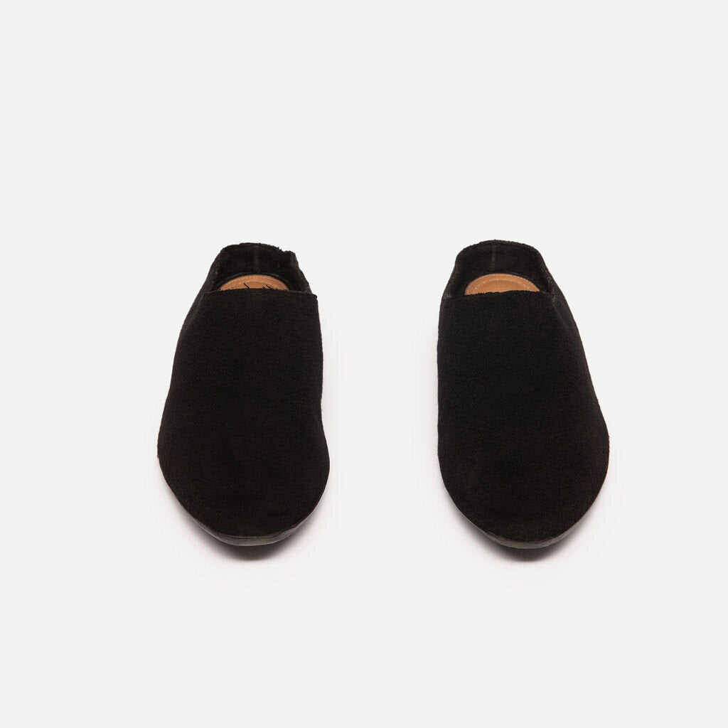 The Row Black Wool Mules