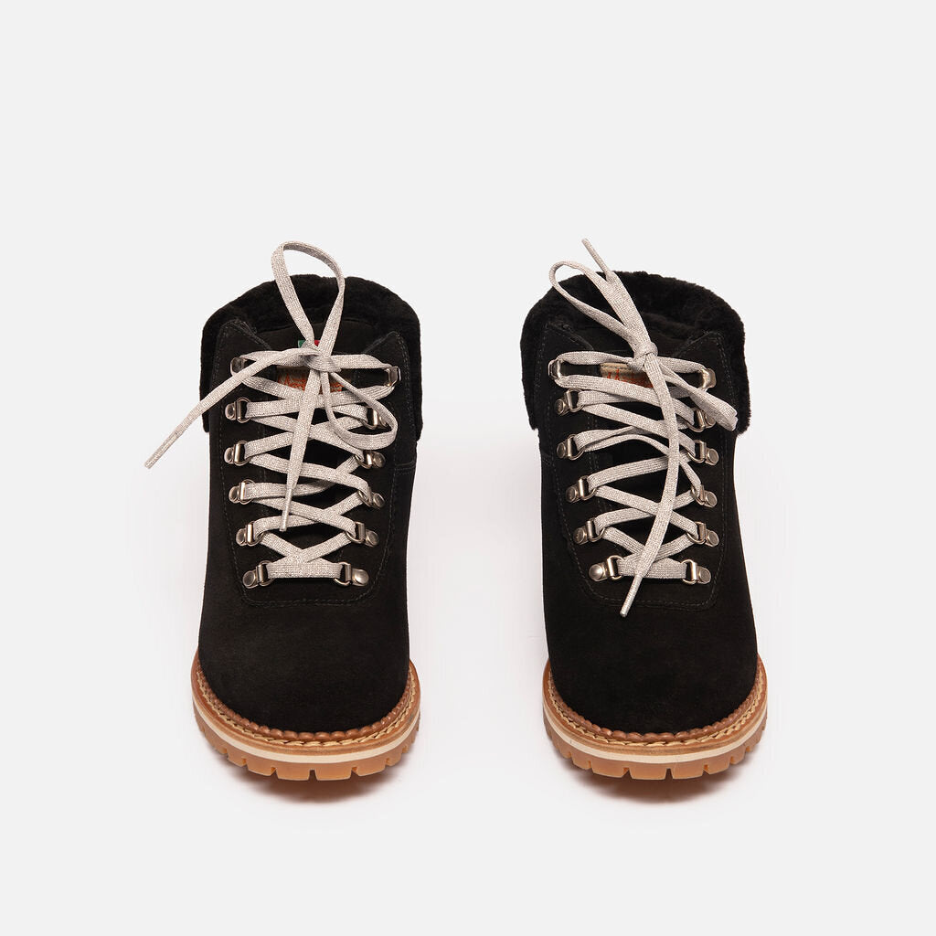 Montelliana Black Suede Fur Lined Boot