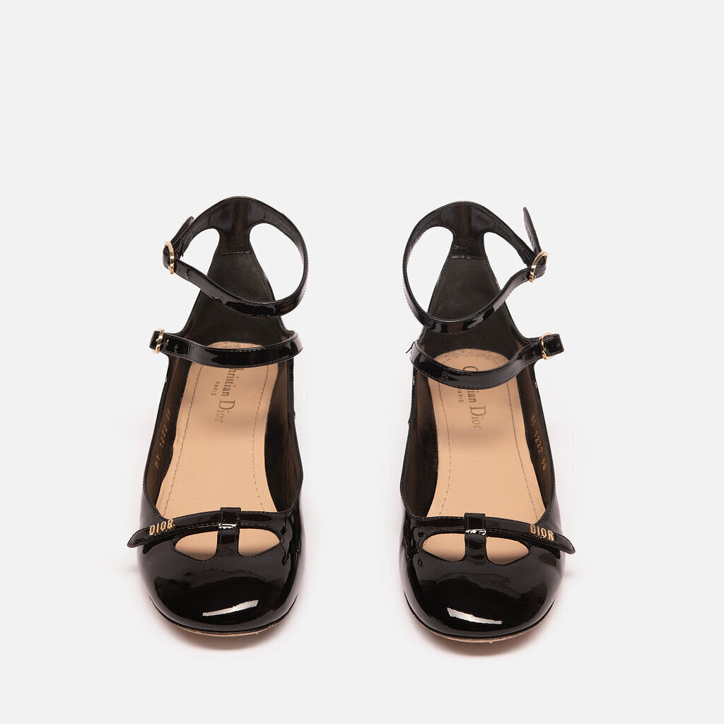 Christian Dior Black Patent Aime Ballet Pumps