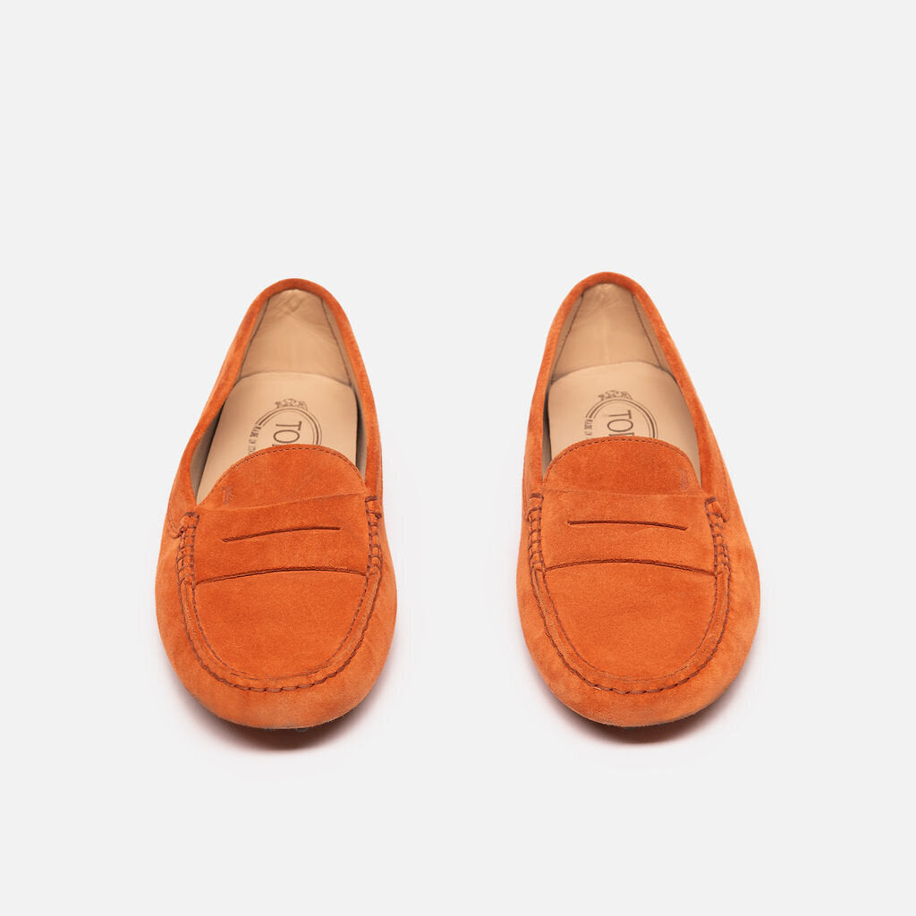 Tod's Orange Suede Loafers