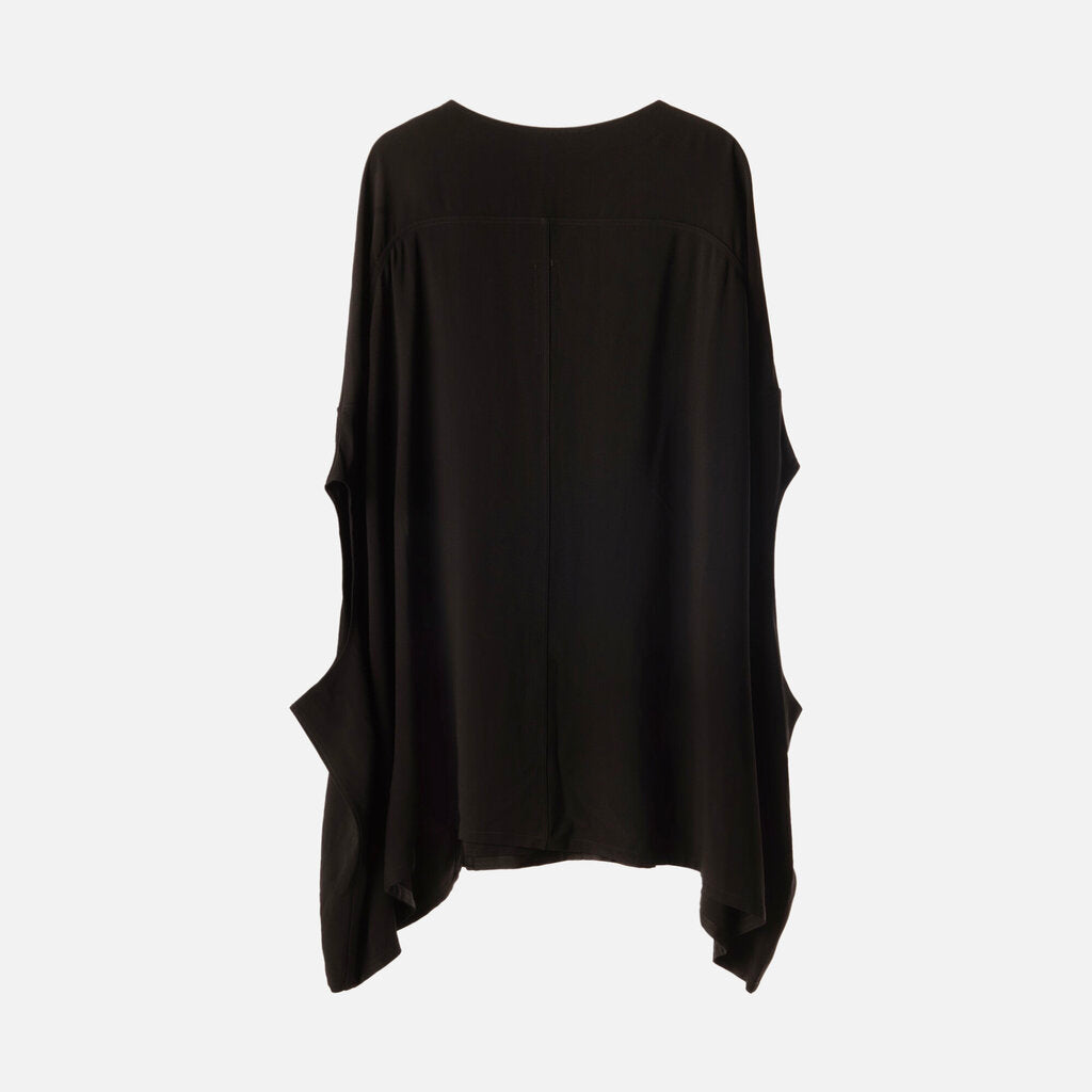 Rick Owens Black Viscose/Acetate Oversized Tunic