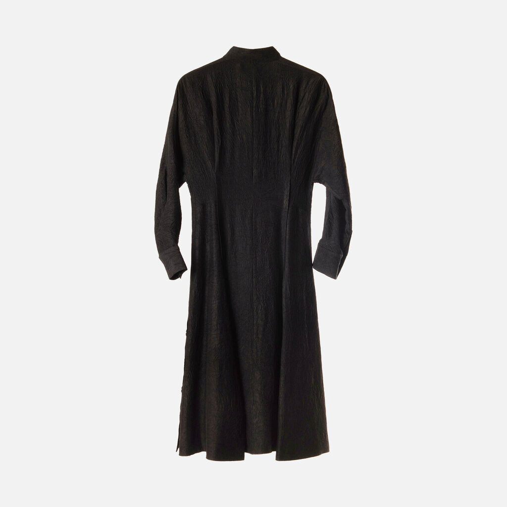 Proenza Schoulder Black Matte Crushed Satin Dress