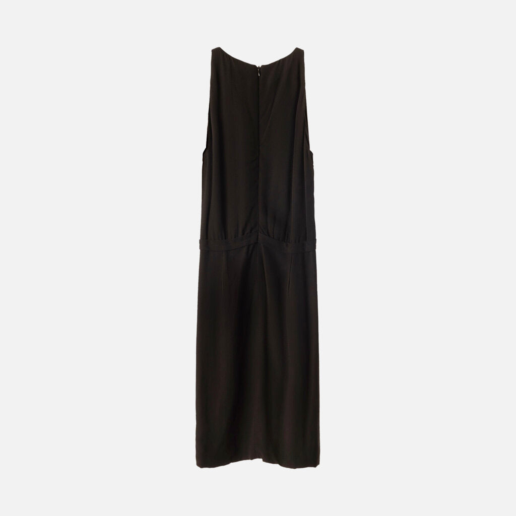 Nellie Partow Black Viscose Midi Dress