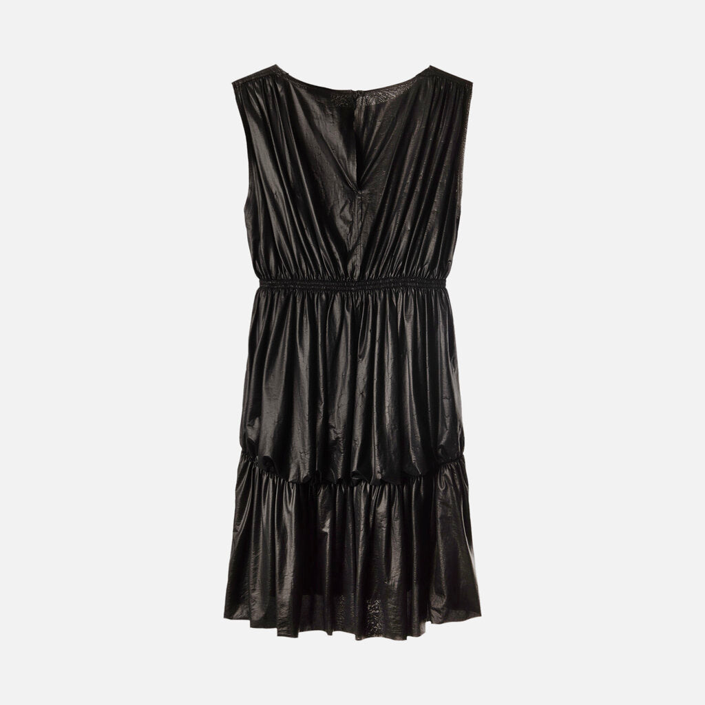 Fendi Black Poly Bubble Hem Mini Dress