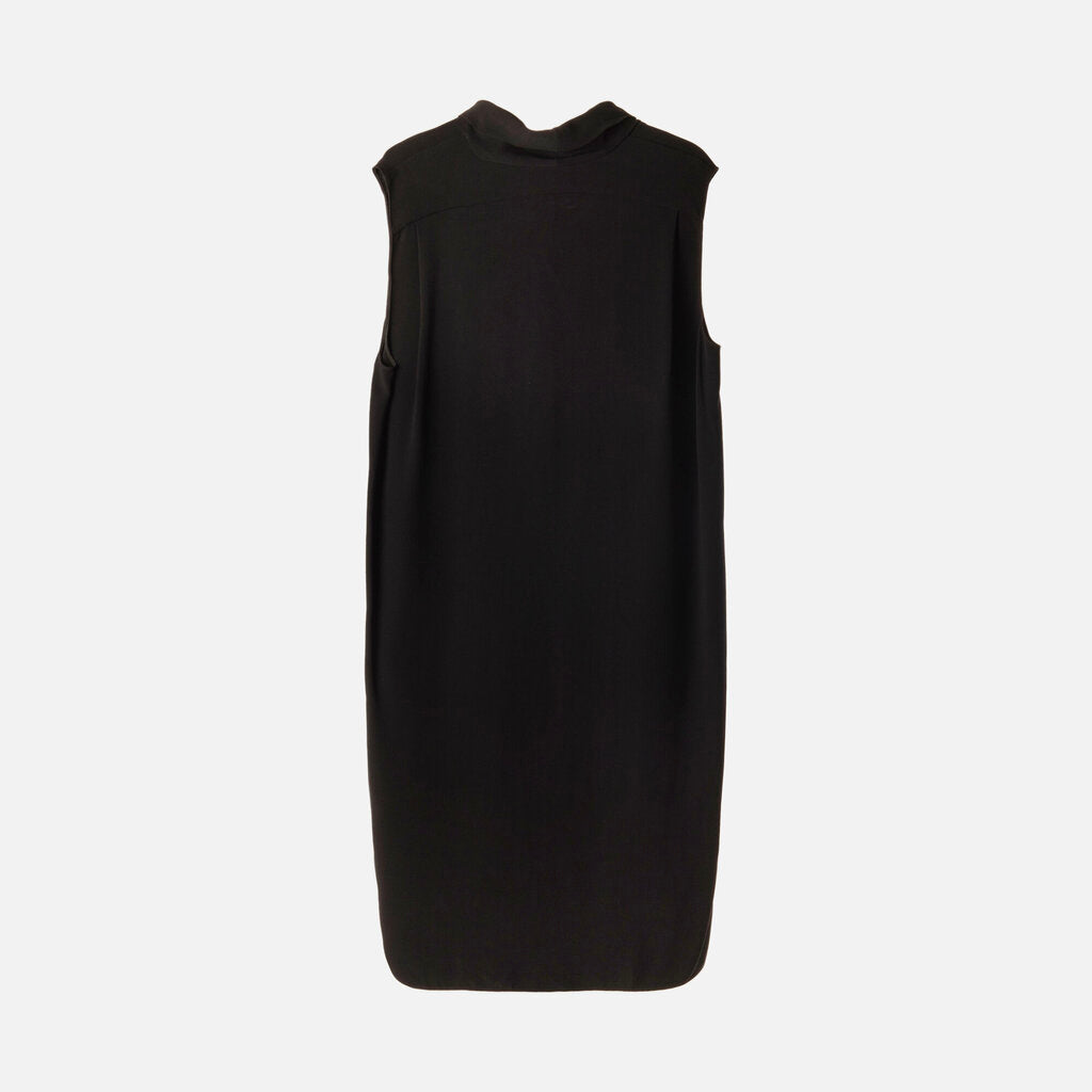 The Row Black Viscose Sleeveless Midi Dress