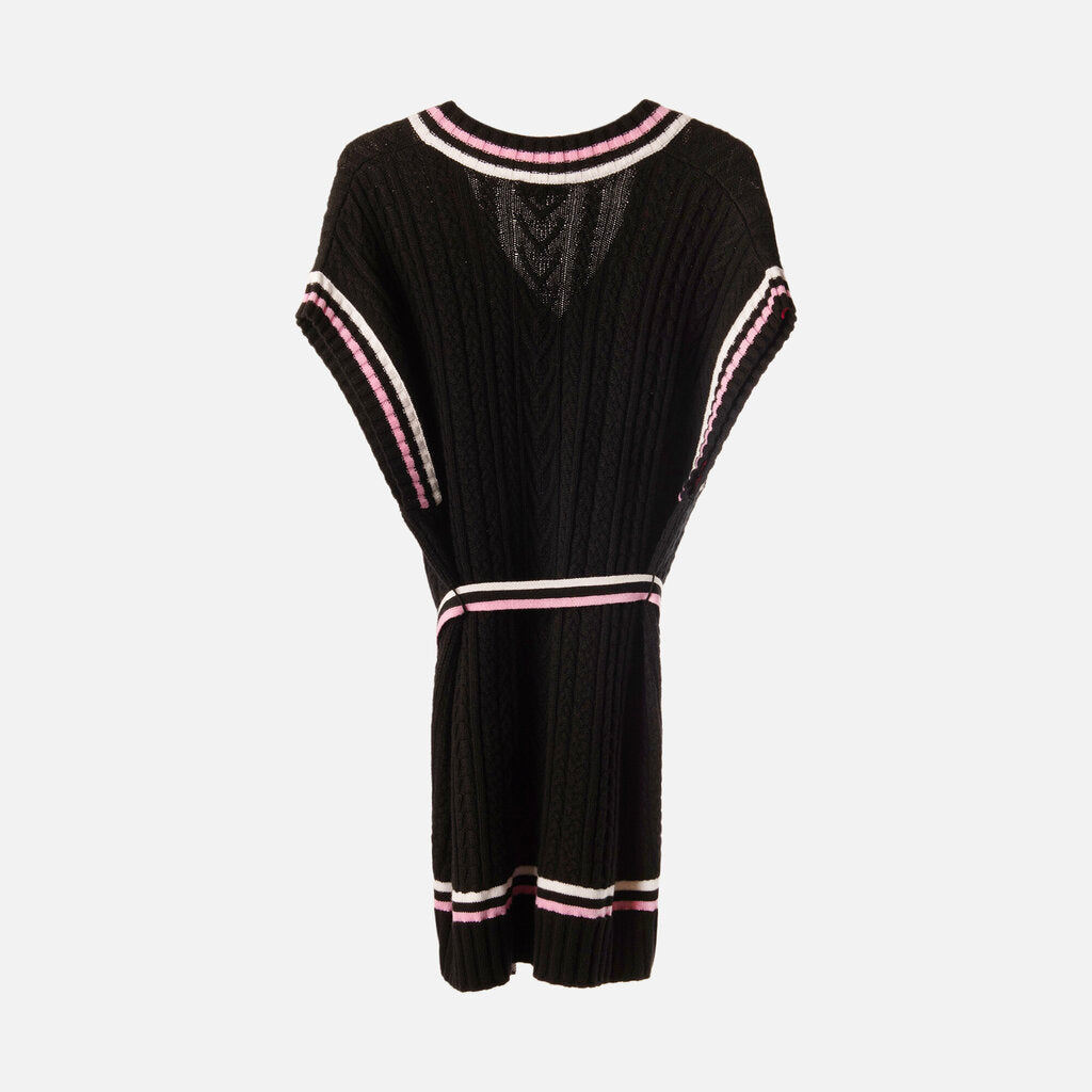 Chanel Black & Pink Cashmere Blend Mini Dress