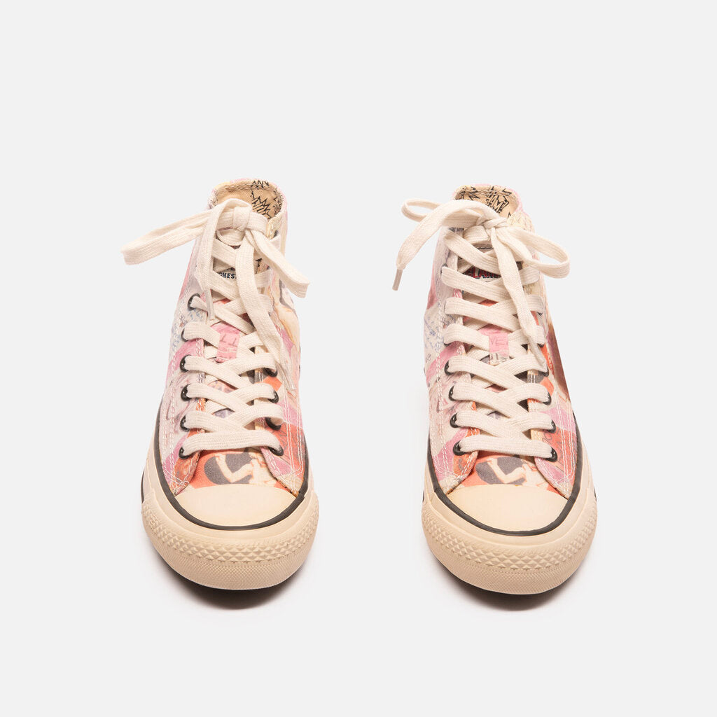 Hysteric Glamour Multicolor Printed Canvas High Top Sneakers