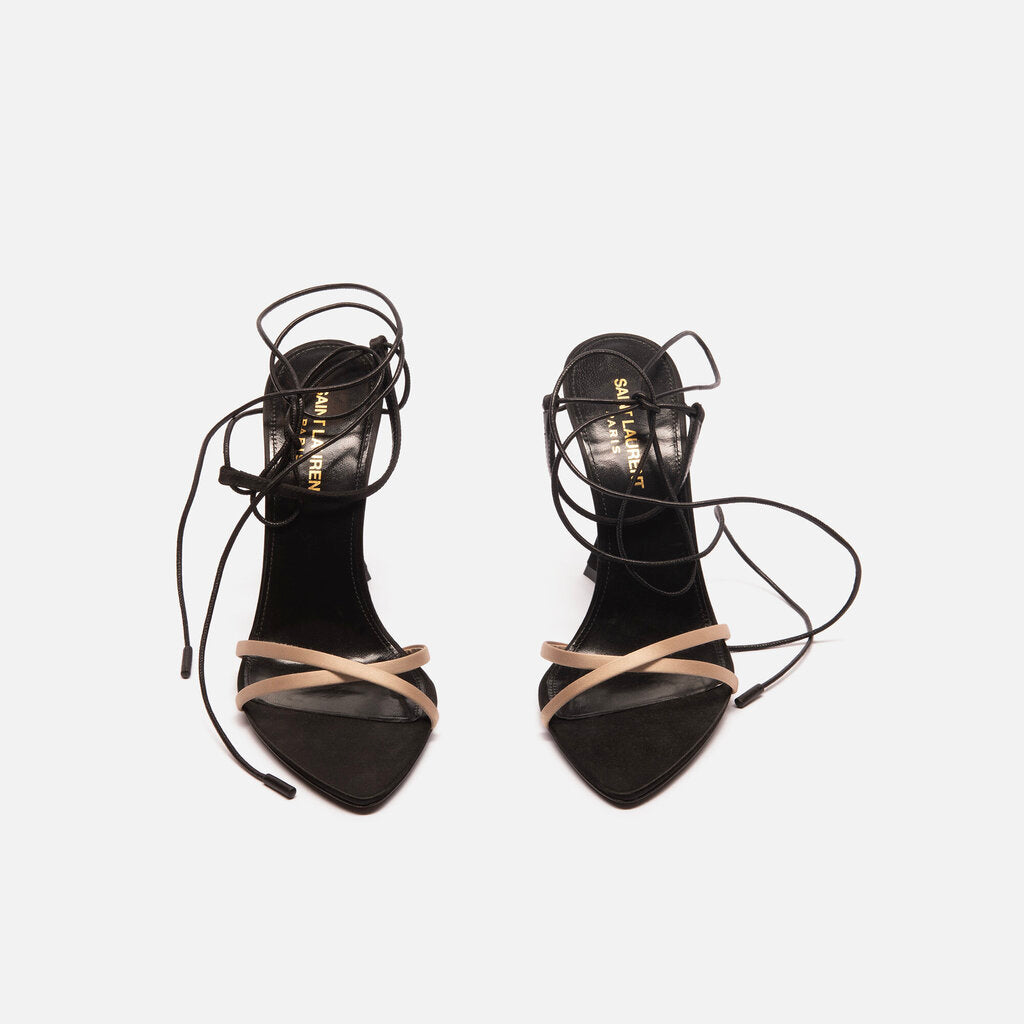 Saint Laurent Black/Tank Ankle Wrap Shoe