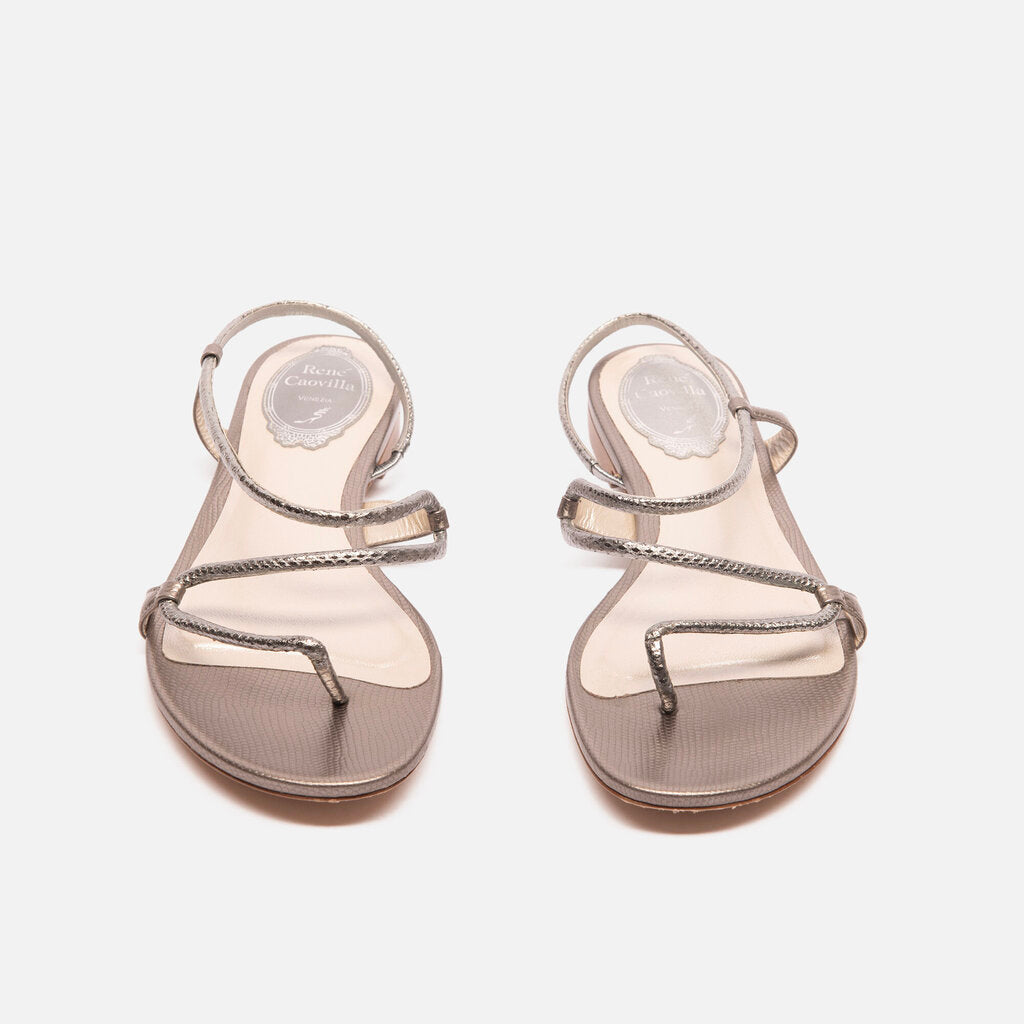 Rene Caovilla Silver Strappy Sandal