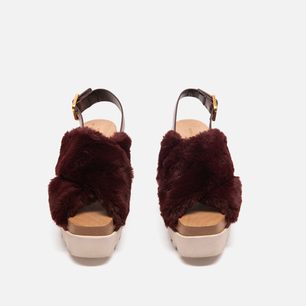 Stella McCartney Brown Faux Fur Platform Sandal