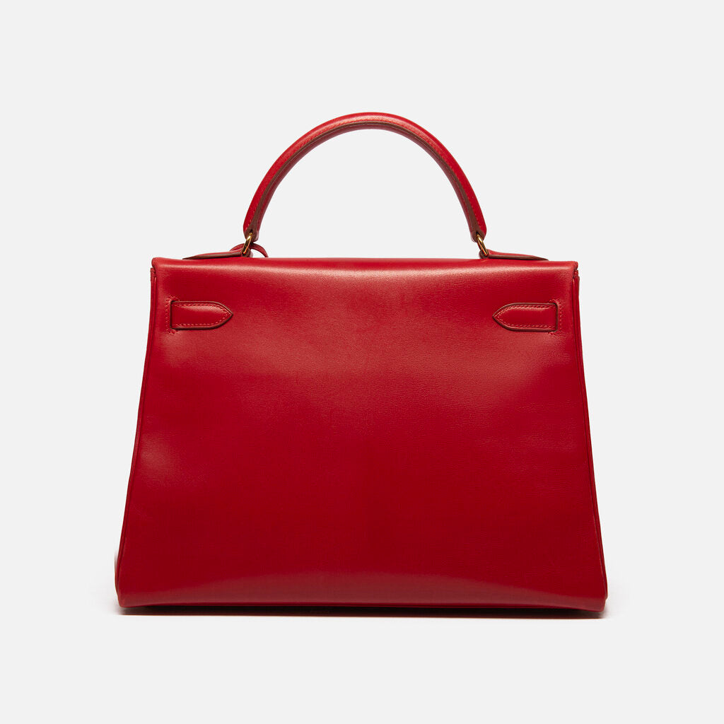 Hermes Rouge Vif Box Calf Kelly 32 GHW (1992)